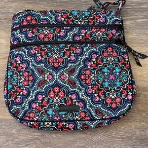 Vera Bradley Black Multi Floral Quilted Crossbody Bag